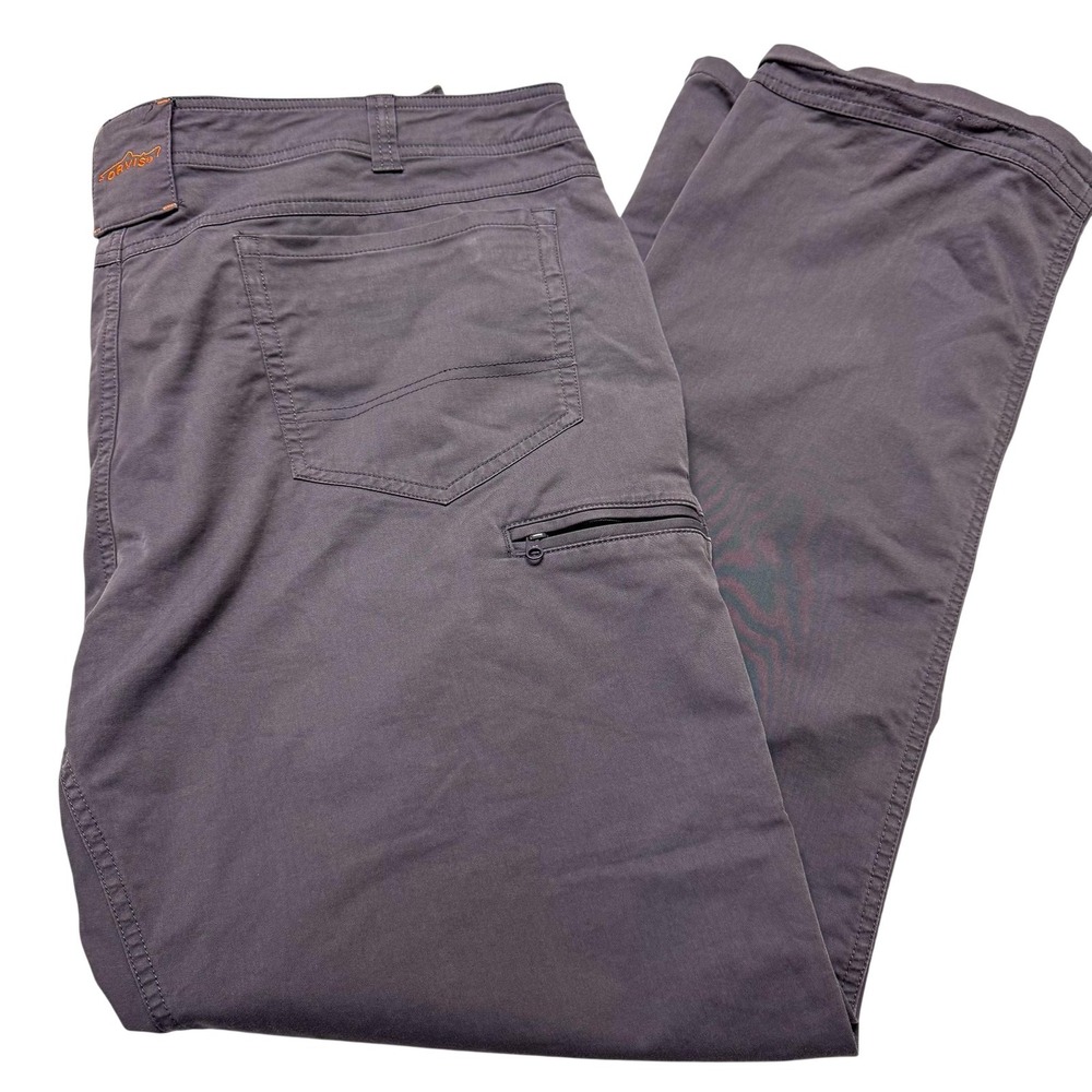 Orvis Outdoor Pants Mens 38x32 Gray Stretch Chino Travel Casual‎ Hiking Pocket